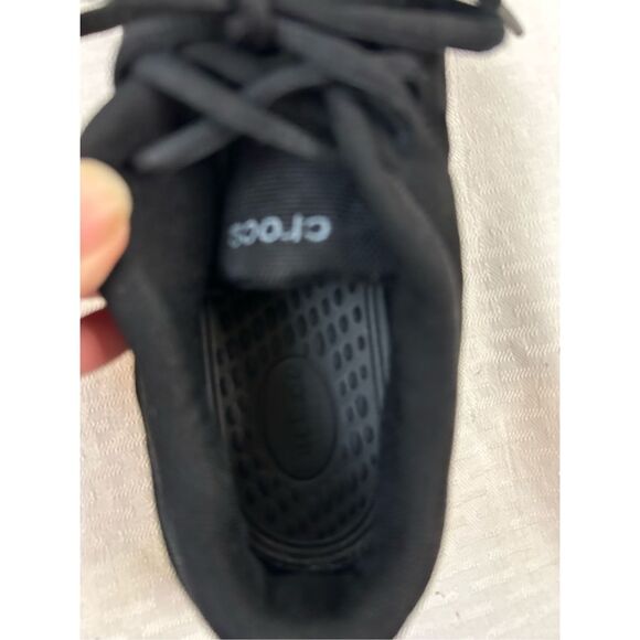 Crocs lite rider laces size 8.5 women's sneakers #209476 black slip resistance - Picture 8 of 9